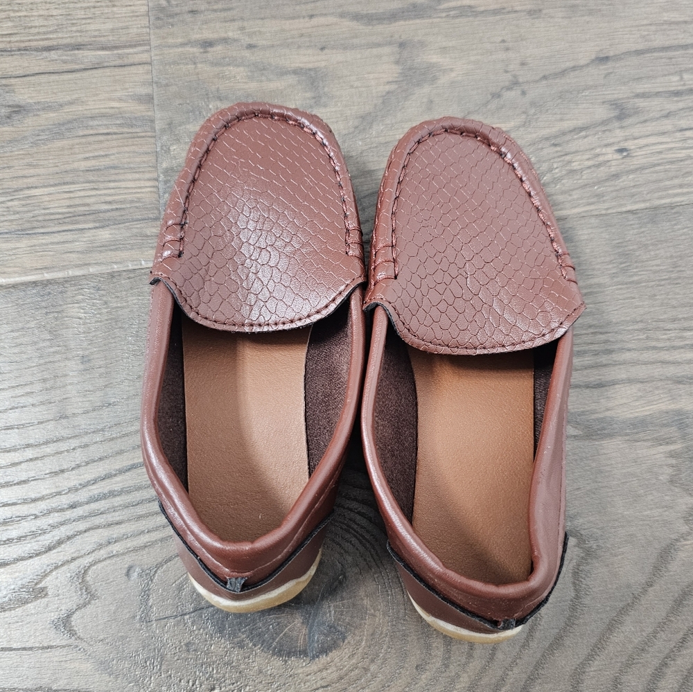 Toddler Boys Brown Vegan Leather Loafers Sz 29 ( 12) - Picture 4 of 6
